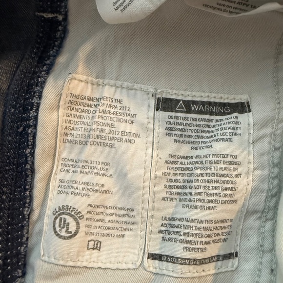 Carhartt FR Flame Resistant Dark Wash Denim Carpenter Pockets Jeans Mens 44 x 30 - Picture 7 of 13